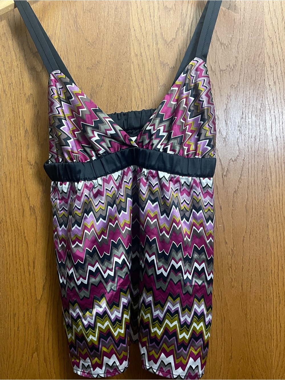Missoni Magenta Multi Zigzag Satin Sleeveless Top